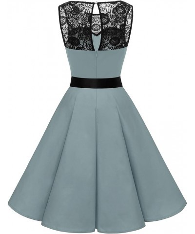 Women's 1950s Vintage Rockabilly Swing Dress Lace Cocktail Prom Party Dress Grey $14.74 Dresses