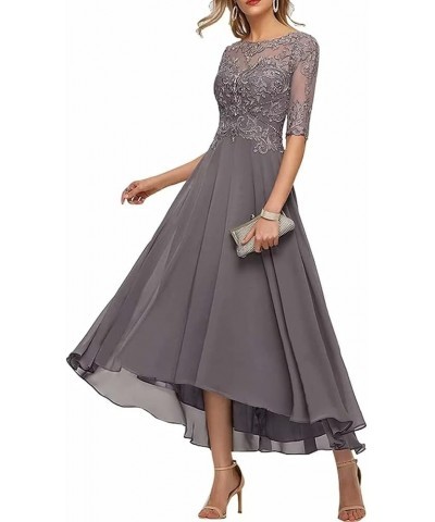 3/4 Sleeves Mother of The Bride Dresses for Wedding Tea Length Lace Appliques Formal Dresses for Women Green $38.46 Dresses