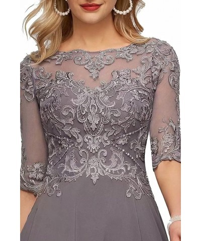 3/4 Sleeves Mother of The Bride Dresses for Wedding Tea Length Lace Appliques Formal Dresses for Women Green $38.46 Dresses