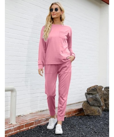 Lounge Sets for Women 2 Piece Fall Outfits 2023 Fashion Trending Now Sweatsuits Tracksuits with Pockets Work Out Sets 01-pink...