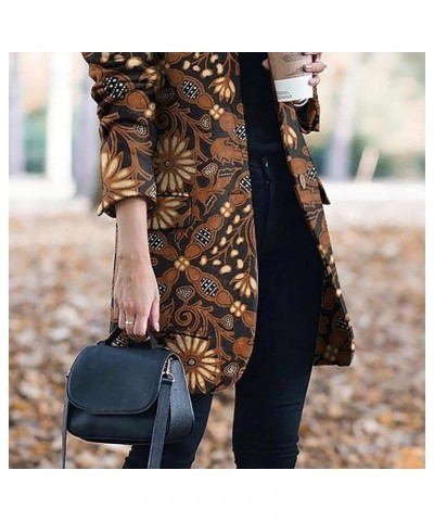 Long Trench Coat Women Fashion Casual Plaid Outerwear Blazer Jackets Coffee $11.28 Coats