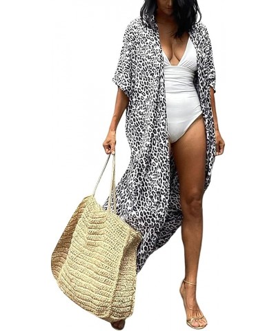 Women's Beach Cover Ups Open Front Tie Dye Maxi Cardigan Kimono Swimsuit with Belts A 5 $20.09 Swimsuits