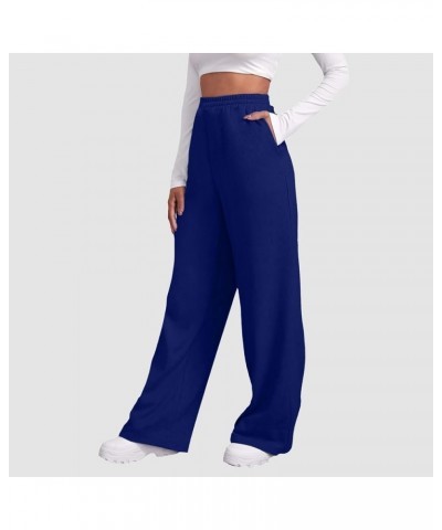 Baggy Wide Leg Sweatpants Women High Waisted Fleece Lined Joggers with Pockets Comfy Drawstring Casual Sweat Pants E019- No D...