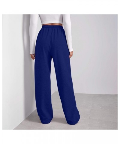 Baggy Wide Leg Sweatpants Women High Waisted Fleece Lined Joggers with Pockets Comfy Drawstring Casual Sweat Pants E019- No D...