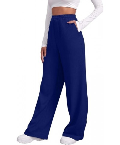 Baggy Wide Leg Sweatpants Women High Waisted Fleece Lined Joggers with Pockets Comfy Drawstring Casual Sweat Pants E019- No D...