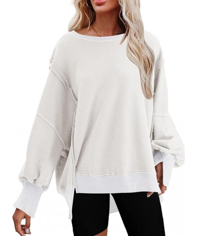 Sweatshirt for Women Crewneck Spring Lightweight Solid Color 2024 Fashion Warm Oversized Fit Pullover Sweatshirts A White $22...