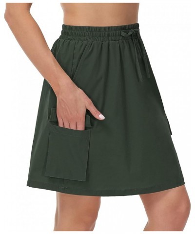 15" Pleated Tennis Golf Skirt for Women Summer Cute Skorts Skirts High Waist Athletic Workout with Pockets 01-army Green $10....