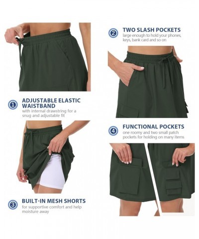 15" Pleated Tennis Golf Skirt for Women Summer Cute Skorts Skirts High Waist Athletic Workout with Pockets 01-army Green $10....