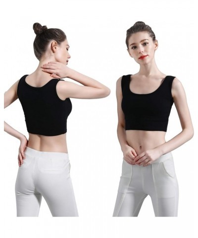 Short Yoga Dance Athletic Tank Crop Tops Shirts for Women or Teens(3 Pack) Black White Grey $13.76 Activewear