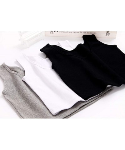 Short Yoga Dance Athletic Tank Crop Tops Shirts for Women or Teens(3 Pack) Black White Grey $13.76 Activewear