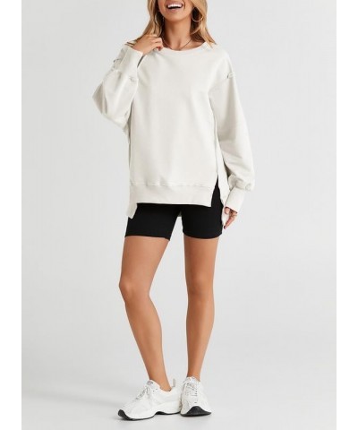 Sweatshirt for Women Crewneck Spring Lightweight Solid Color 2024 Fashion Warm Oversized Fit Pullover Sweatshirts A White $22...