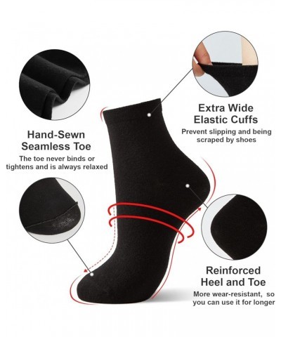 Women Cotton Crew Socks,10-Pairs Thin Casual Dress Socks for Business,Trouser, Breathable Soft running Ankle Socks 01black(10...