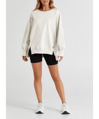 Sweatshirt for Women Crewneck Spring Lightweight Solid Color 2024 Fashion Warm Oversized Fit Pullover Sweatshirts A White $22...