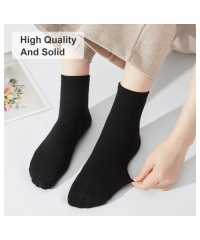 Women Cotton Crew Socks,10-Pairs Thin Casual Dress Socks for Business,Trouser, Breathable Soft running Ankle Socks 01black(10...