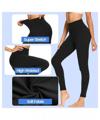 3 Pack Capri Leggings for Women - Tummy Control Workout Yoga Pants Black Compression Leggings for Gym(Full Length&Capri) Blac...