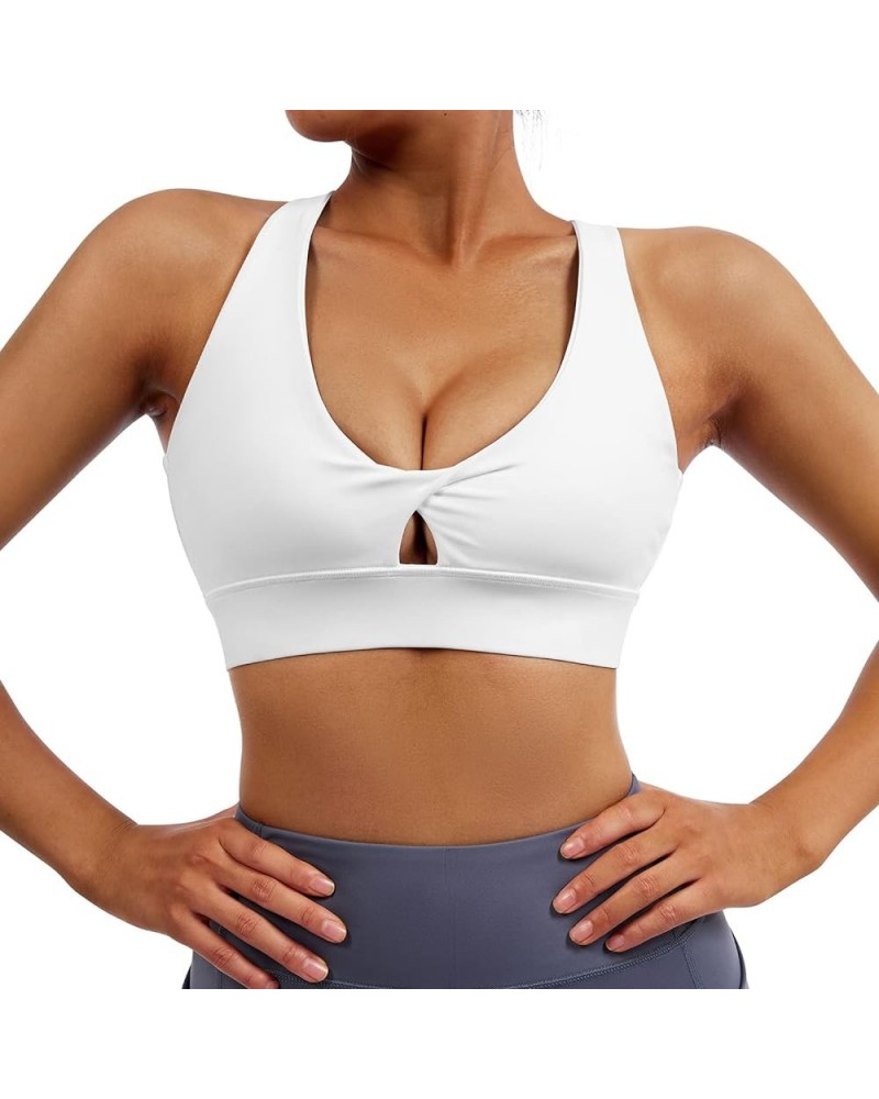 Sports Bras for Women Fitness Cross Back Padded Workout Yoga Bra Tops 229-white $15.25 Lingerie