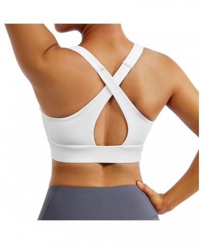 Sports Bras for Women Fitness Cross Back Padded Workout Yoga Bra Tops 229-white $15.25 Lingerie