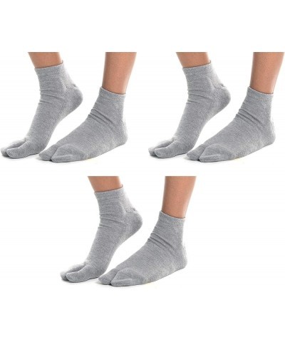 V-Toe Thick Quality Ankle Flip-Flop Socks - Tabi Split Toe Men Women Japanese 3 Pack Gray $12.76 Others