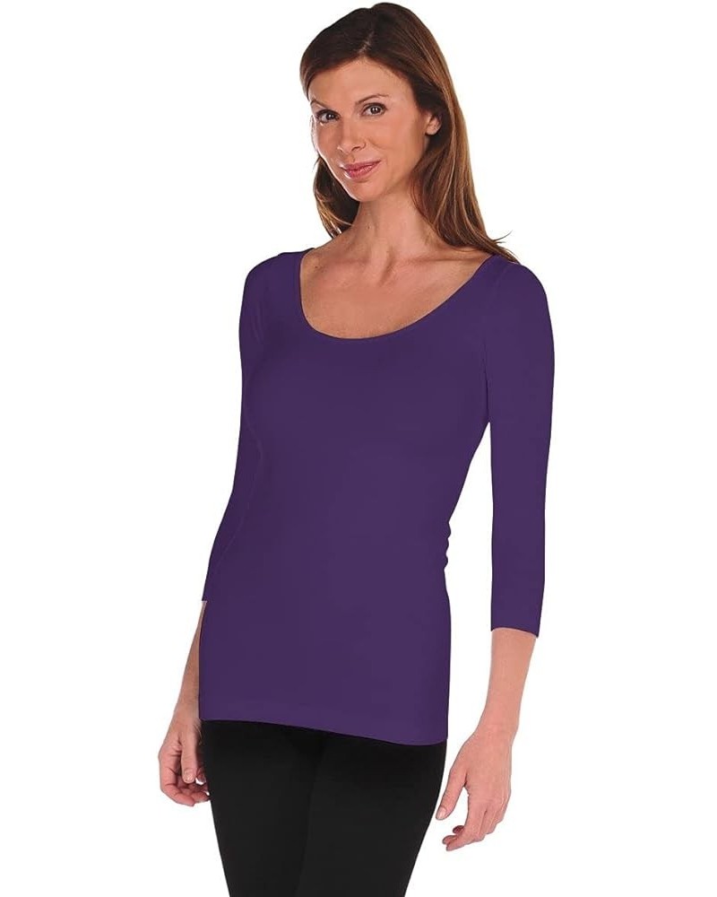 3/4 Sleeve Top Plum $29.68 T-Shirts