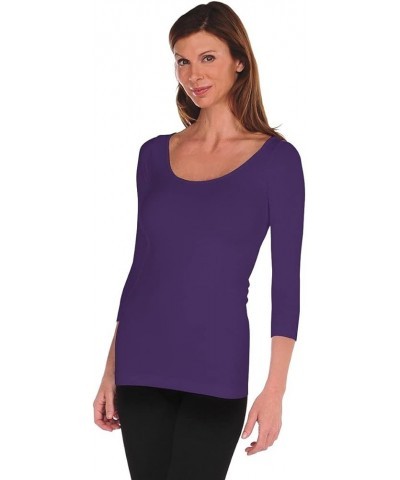 3/4 Sleeve Top Plum $29.68 T-Shirts