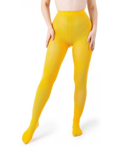 Women's Opaque Tights 1 or 2 Pairs -Black White And Colored Tights for Women Gold Yellow (1 Pair) $9.04 Socks