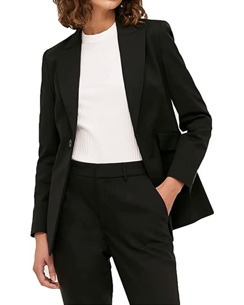 Women's Two Pieces Office Lady Blazer Business Suit Set Women Suits for Work Open Front Jacket and Pants Black $38.44 Suits