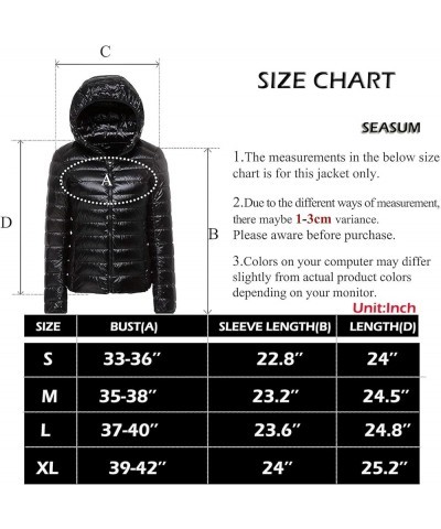 Women's Hooded Packable Ultra Light Weight Short Down Jacket Parka Insulated Coat Red $11.75 Jackets