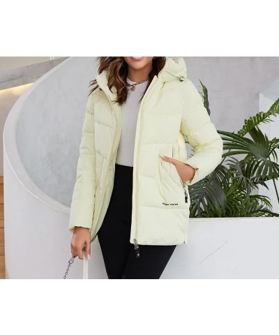 Women's Jacket Short Warm Hooded Female Winter Outwear Classic Zipper Design Big Pockets Women Coat V008 White $49.10 Jackets