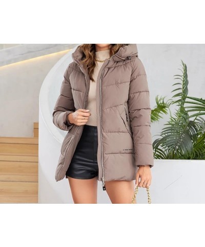 Women's Jacket Short Warm Hooded Female Winter Outwear Classic Zipper Design Big Pockets Women Coat V008 White $49.10 Jackets