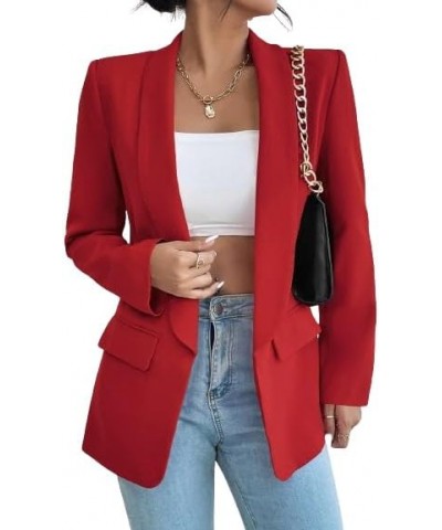 Business Professional Suit Jackets Cropped Blazer Jackets for Women Dressy Bomber Jacket Lightweight Petite Blazers Red Blaze...