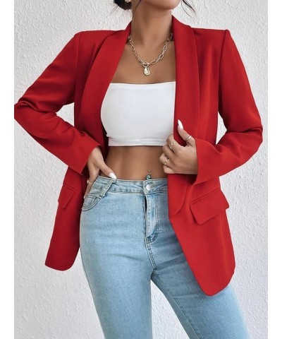 Business Professional Suit Jackets Cropped Blazer Jackets for Women Dressy Bomber Jacket Lightweight Petite Blazers Red Blaze...