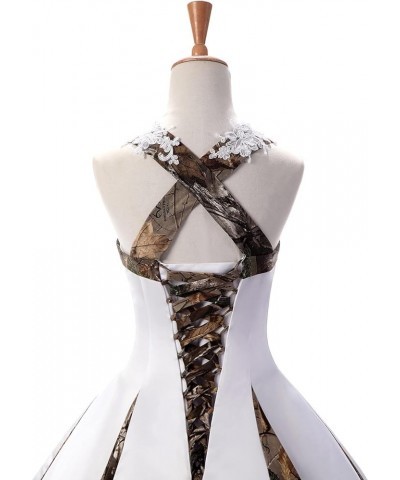 Camo with Lace Ball Gown Wedding Dresses for Bride with Cross Straps Back White and Muddy Camo $61.09 Dresses