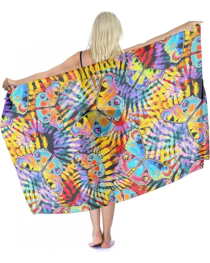 Women's Beach Wraps Bikini Sarongs Swimsuit Cover Up Scarf Pareo Bikini Skirts Bathing Suits Shawl, Large 70 x 47 Butterfly $...