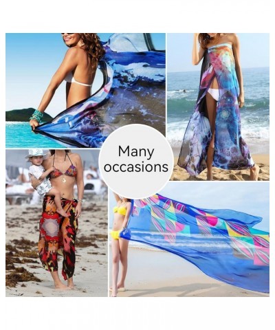 Women's Beach Wraps Bikini Sarongs Swimsuit Cover Up Scarf Pareo Bikini Skirts Bathing Suits Shawl, Large 70 x 47 Butterfly $...