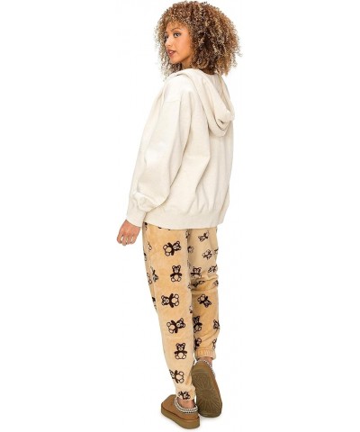 Women’s Minky Joggers Sweatpants – Bungee with Elastic Drawstring Waistband Soft Comfy Fuzzy Pants with Pockets Brown $13.50 ...