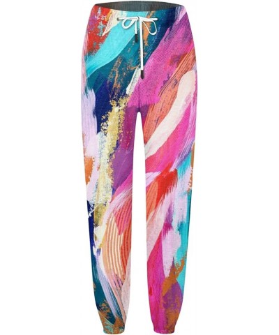 Womens Sweatpants with Pockets Elastic Waist Soft Leggings Tie-dye Fall Womens Sweatpants Workout High Waisted Pants 1_hot Pi...