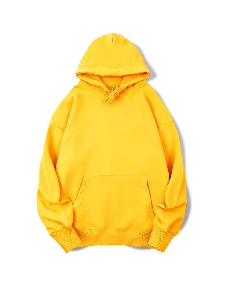 Women Colorful Printed Drop Shoulder Hoodie Teenagers Hooded Sweatshirts Cotton Sports Oversized Yellow $13.80 Hoodies & Swea...