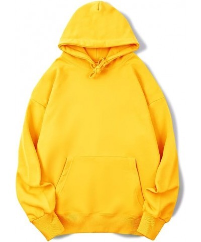 Women Colorful Printed Drop Shoulder Hoodie Teenagers Hooded Sweatshirts Cotton Sports Oversized Yellow $13.80 Hoodies & Swea...