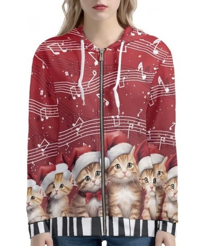 Casual Hoodie Long Sleeve Hooded Sweatshirt Pullover Jumper with Kangaroo Pocket for Women Girls Piano Key Cats $23.00 Hoodie...