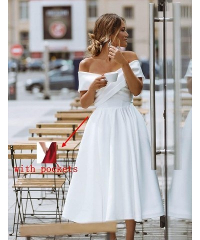 Women's Off The Shoulder Bridesmaid Dresses Short Satin Prom Dress Homecoming Cocktail Party Dress for Junior Yellow $35.00 D...