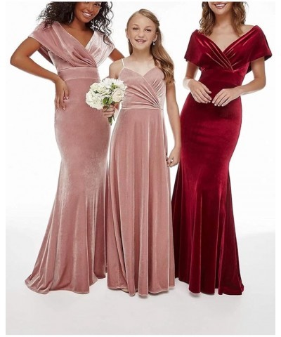 Women's Velvet Formal Dresses Off Shoulder Mermaid Evening Prom Dress Bodycon Party Bridesmaid Dress 2023 White $34.86 Dresses