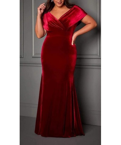 Women's Velvet Formal Dresses Off Shoulder Mermaid Evening Prom Dress Bodycon Party Bridesmaid Dress 2023 White $34.86 Dresses