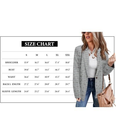 Women Business Casual Blazer with Lined Professional Work Suit Jacket with Pockets 1-black Grey Plaid-regular Size $32.32 Bla...