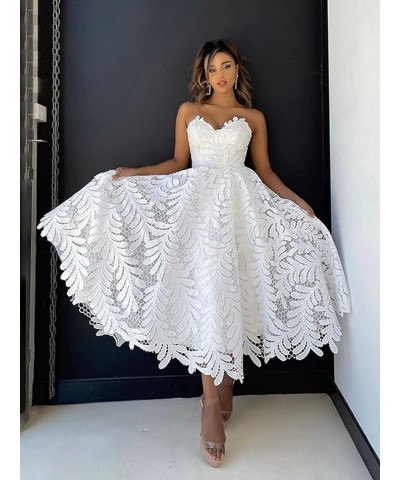 Lace 2024 Prom Dresses Short Sweetheart Neck Homecoming Dresses A Line Formal Dresses for Teens Rose Pink Color $53.00 Dresses