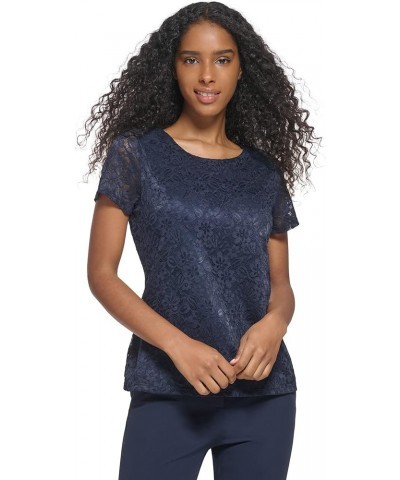 Women's Keyhole Short Sleeve Top Midnight $26.18 Blouses