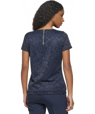 Women's Keyhole Short Sleeve Top Midnight $26.18 Blouses