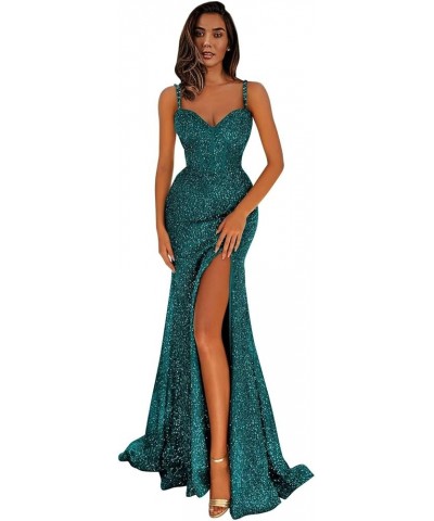 Long Bridesmaid Dresses Mermaid Prom Dresses Bodycon Wedding Dresses Evening Gowns with Slit LN101 Navy Blue $30.00 Dresses