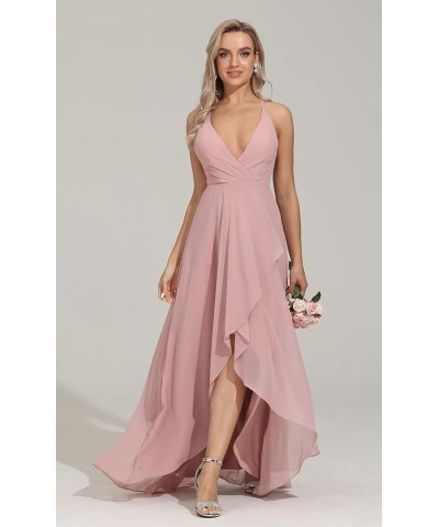 Spaghetti Straps Bridesmaid Dresses for Women Long Formal Evening Dresses High Low Wedding Guest Dresses Sage $29.49 Dresses