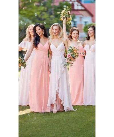 Spaghetti Straps Bridesmaid Dresses for Women Long Formal Evening Dresses High Low Wedding Guest Dresses Sage $29.49 Dresses