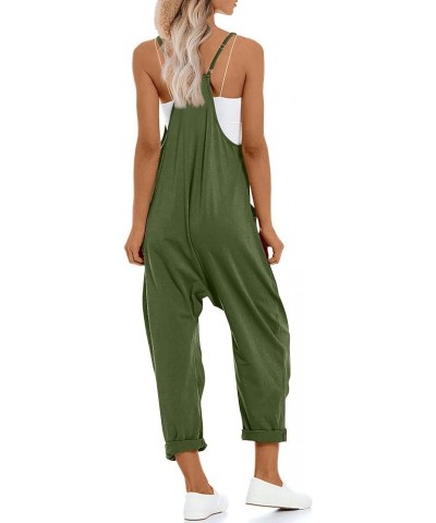 One Piece Jumpsuits for women V Neck Sleeveless Loose Fit overalls Spaghetti Strap Harem Long Pants with Pockets Green $14.35...